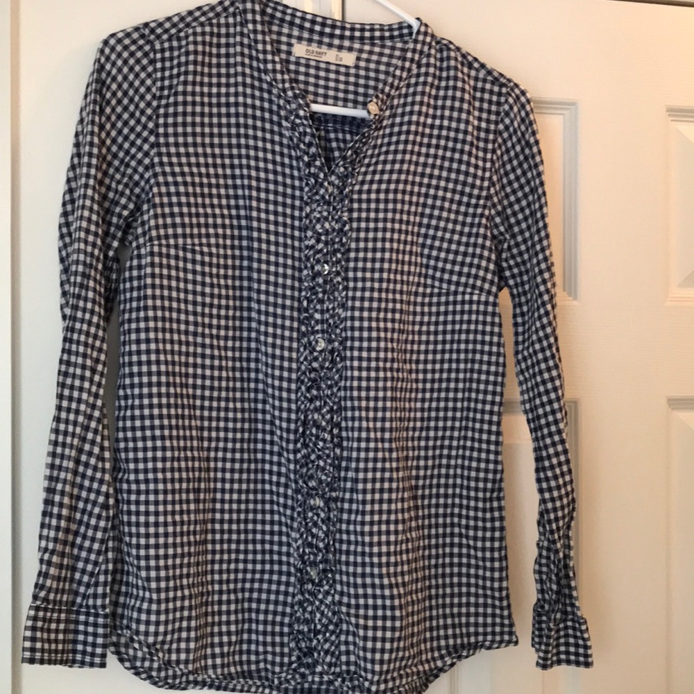 Old Navy Checkered ruffled shirt